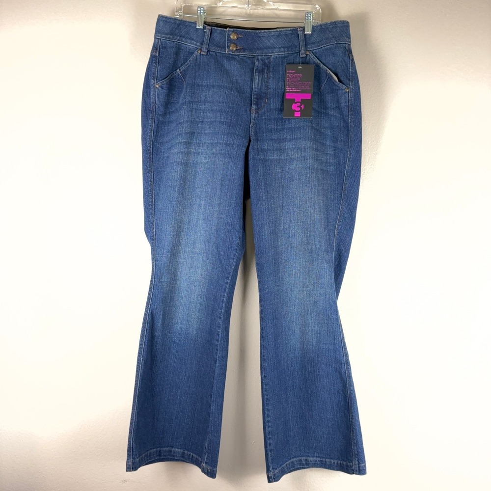 Lane Bryant Women Plus 18 Flare Jeans T3 Tighter Tummy Blue Denim J256-071826